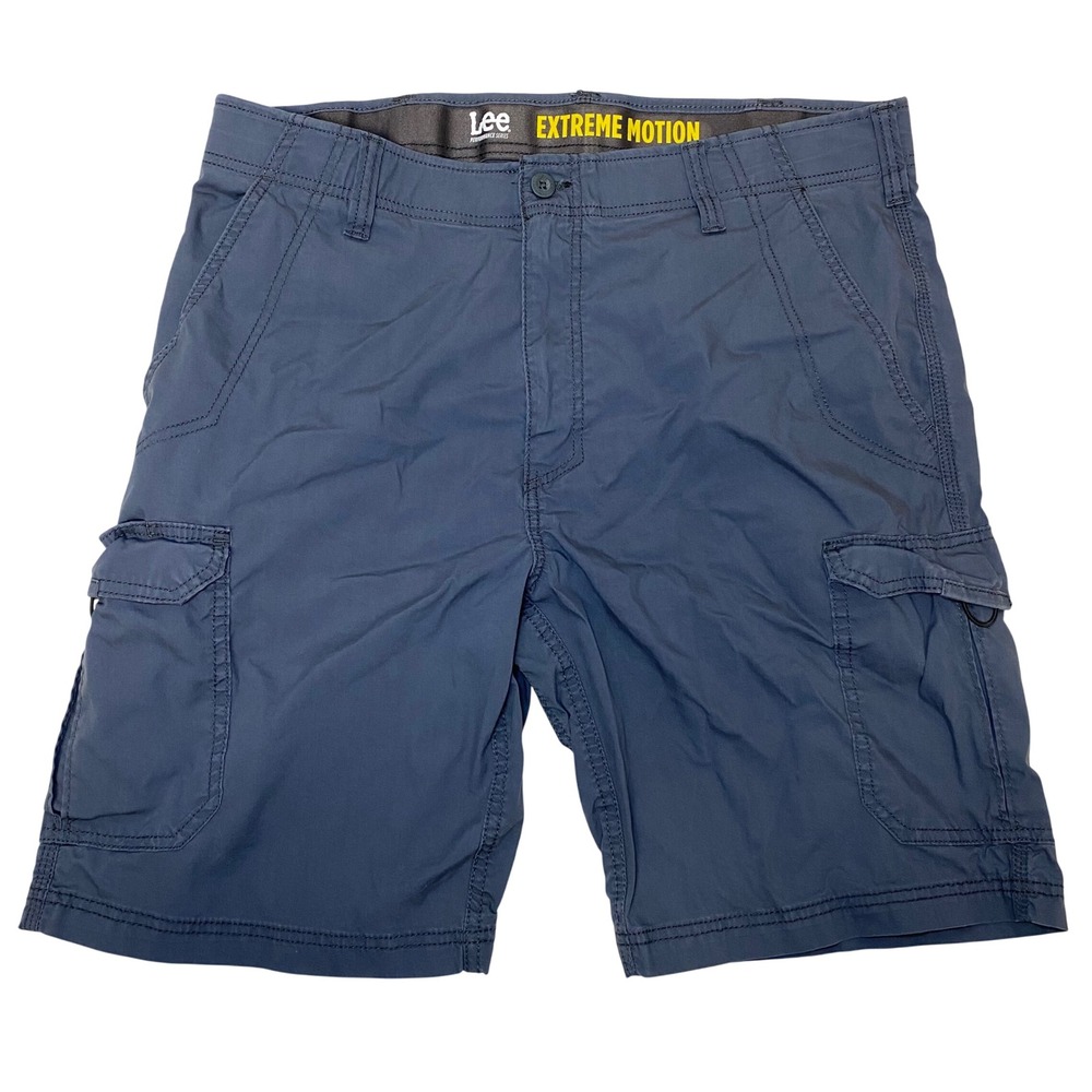 Lee Extreme Motion Cargo Shorts Men's 36 Blue Performance Stretch Outdoor